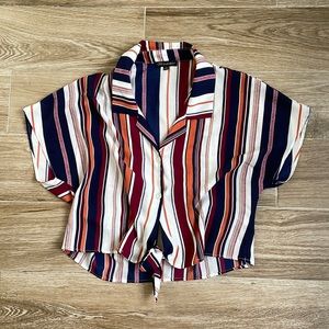 Shinestar multi color crop shirt